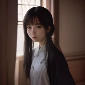 年轻女性审核员在电脑前双屏核对内容标签，办公室灯光柔和